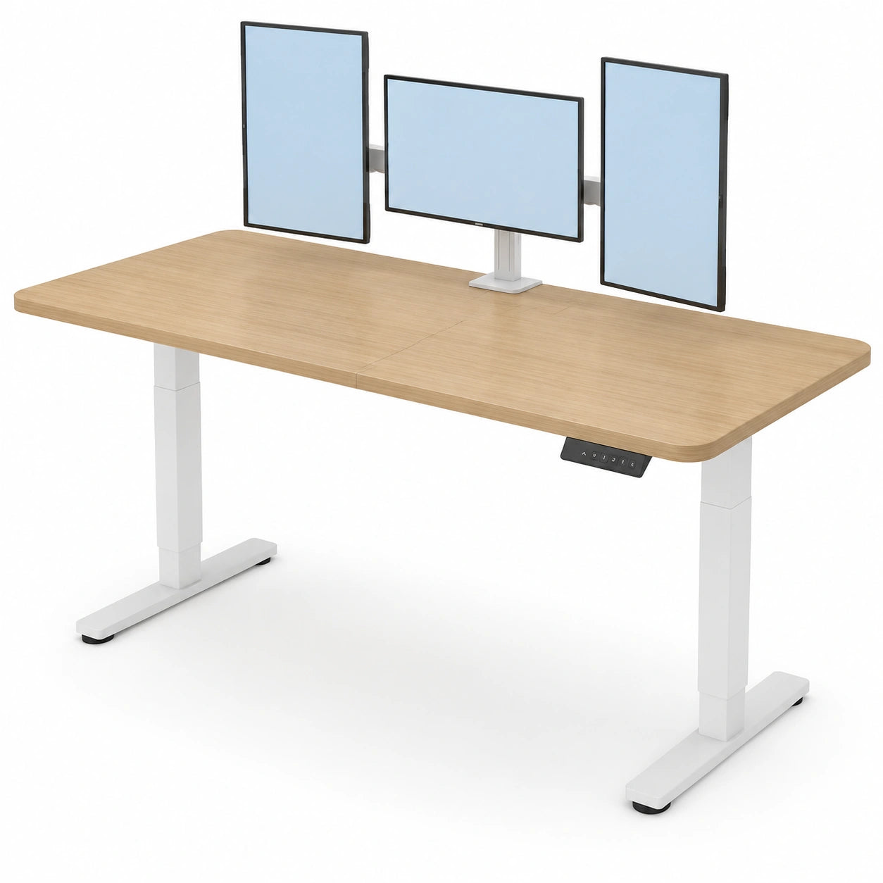 bureau-electrique-reglable-en-hauteur-avec-plateau-erable-160x60cm-dumsgo4500ha